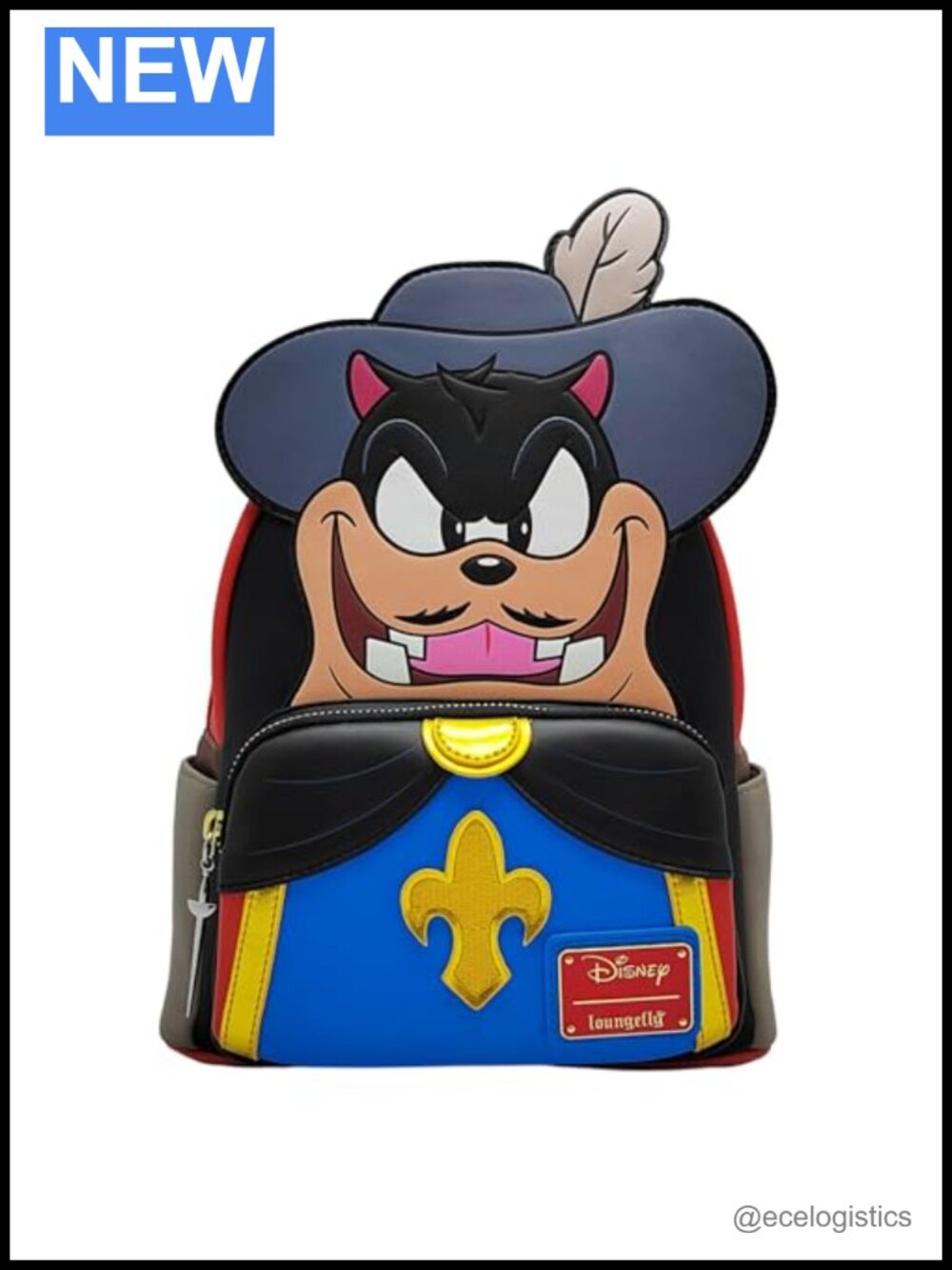 Loungefly Disney Pete Villain Cosplay Faux Leather Shoulder Bag Double Strap